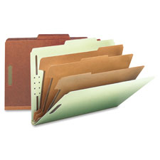 Safe Shield 3-Divider Classification Folders, Gray & Green