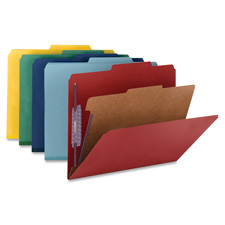 Press Board 1-Divider Classification Folders, Green