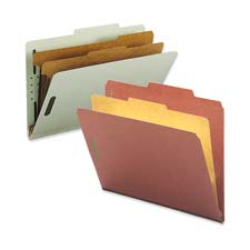 Plain 2 & 5-Tab 2-Divider Classification Folders, Gray & Green