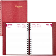 Coilpro Daily Hard Cover Planner, Red - 8.6 x 6.5 x 1.1 in.