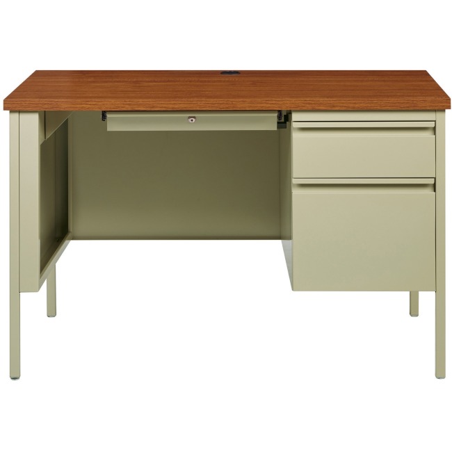 Fortress Series Oak Laminate Top Desk, Putty -  NewestEdition, NE2487764