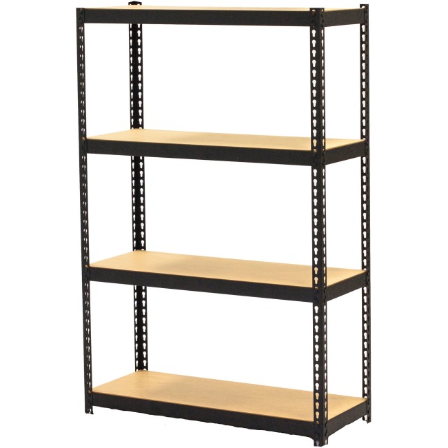 Narrow Steel Shelving, Black - 48 x 30 x 12 in.