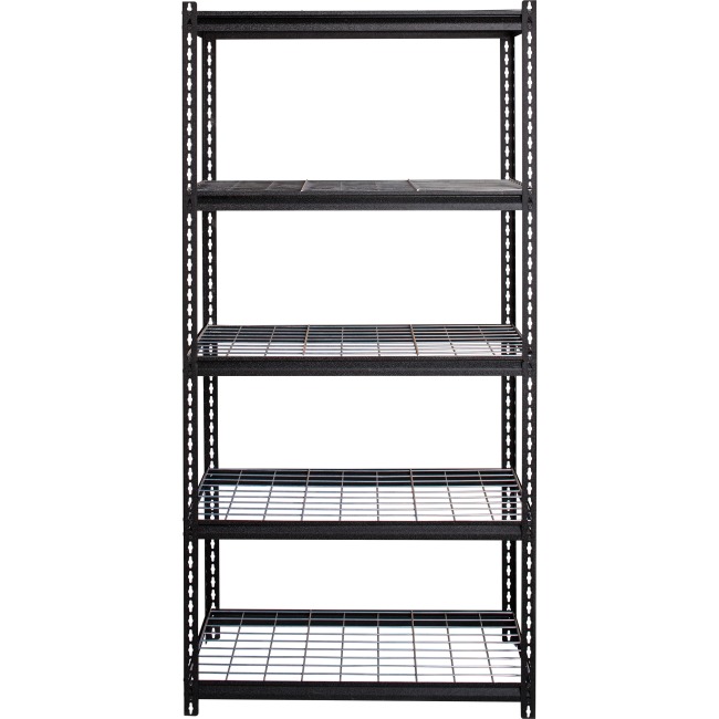 Picture of Lorell LLR99929 Wire Deck Shelving, Black - 36 x 18 x 72 in.
