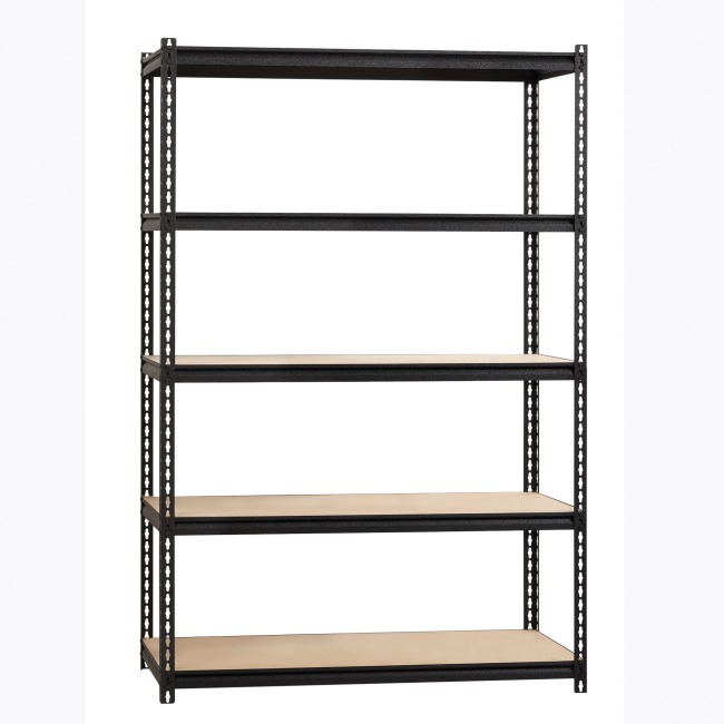 Picture of Lorell LLR59698 2300 lbs Riveted Steel Shelving&#44; Black - 48 x 18 x 72 in.