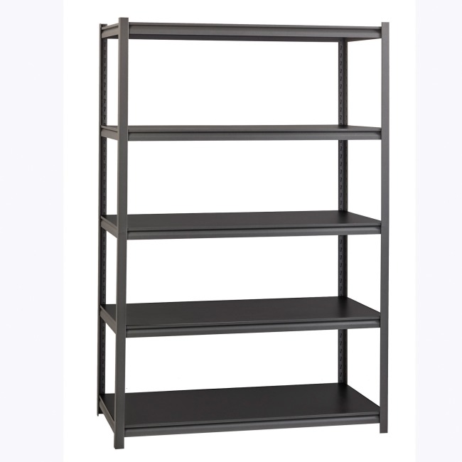 Picture of Lorell LLR59702 3200 lbs Riveted Steel Shelving&#44; Black - 48 x 18 x 72 in.