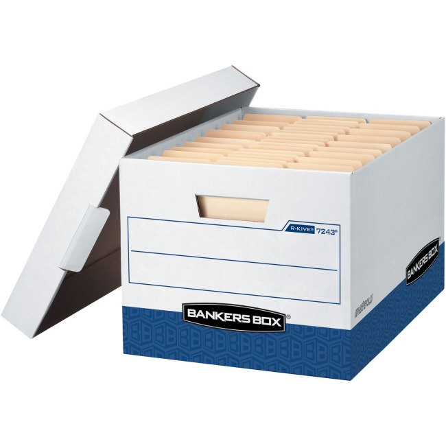 FEL0 Bankers R-Kive Storage Boxes, White & Blue