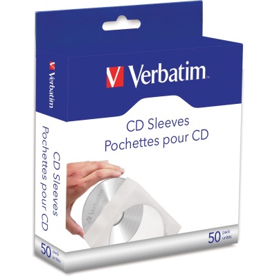 Picture of Verbatim VER70126 Verbatim Clear Window CD & DVD Paper Sleeves - White