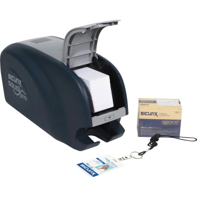 Picture of Sicurix SRX38310 Solid 310 Single Sided ID Card Printer Kit - Blue & Gray