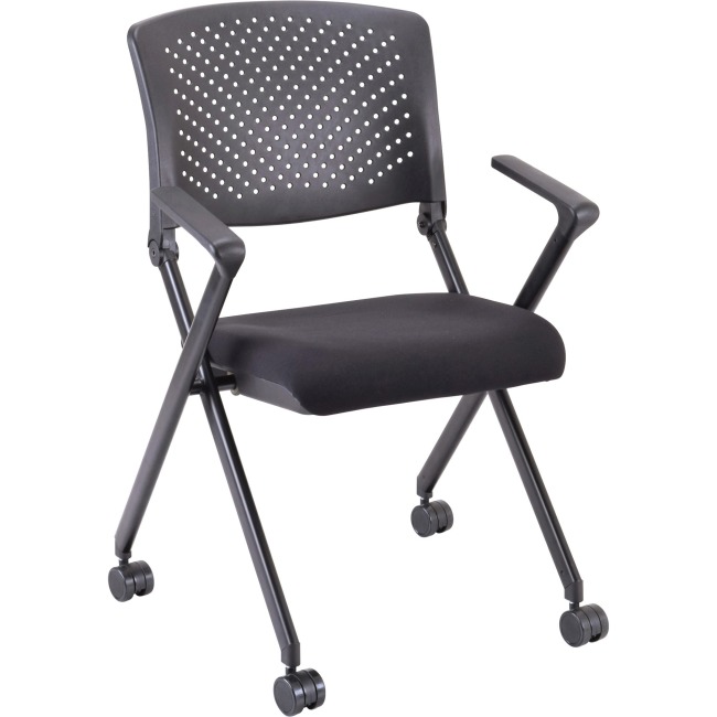 Plastic Arms & Back Nesting Chair, Black