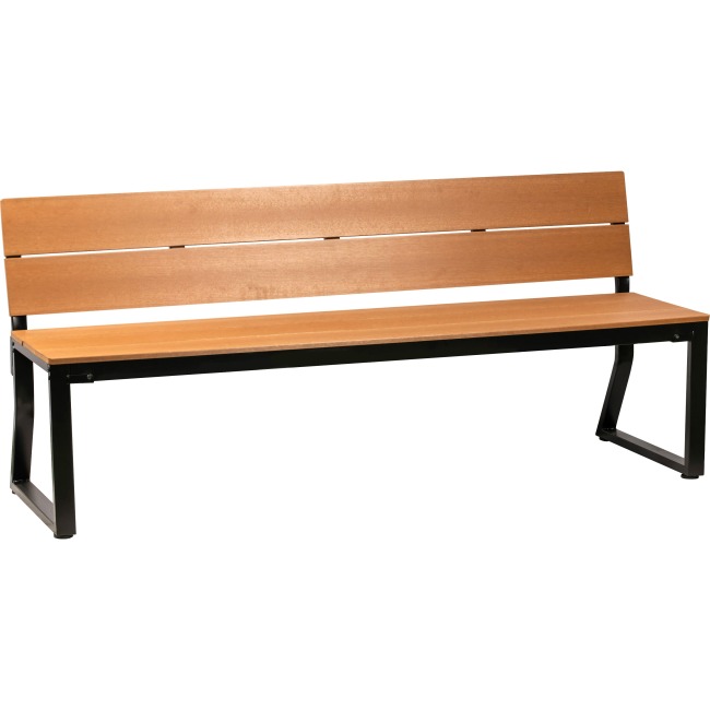 Picture of Lorell LLR42690 Teak Outdoor Bench with Backrest&#44; Teak