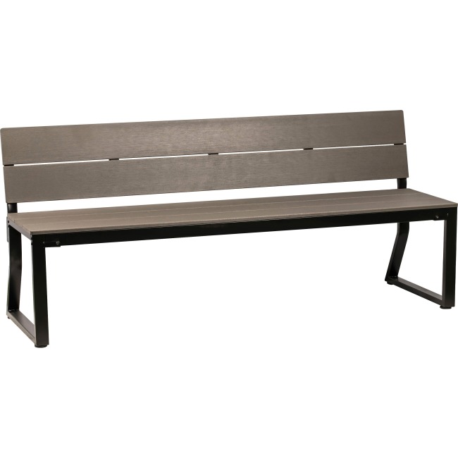 Picture of Lorell LLR42691 Charcoal Outdoor Bench with Backrest&#44; Charcoal Gray