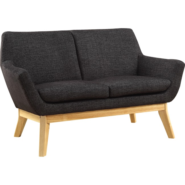 Quintessence Collection Upholstered Loveseat, Black