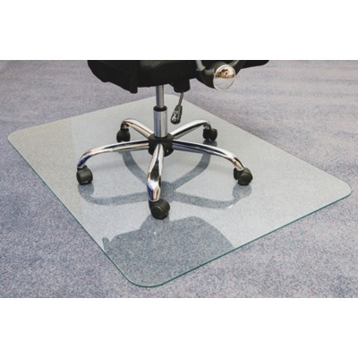 Picture of FloorTex FLR124860EG 48 x 60 in. Glaciermat Glass Chairmat&#44; Clear