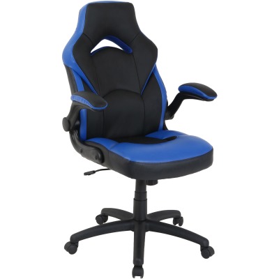 Picture of Lorell LLR84386 Bucket Seat High-Back Gaming Chair&#44; Blue & Black