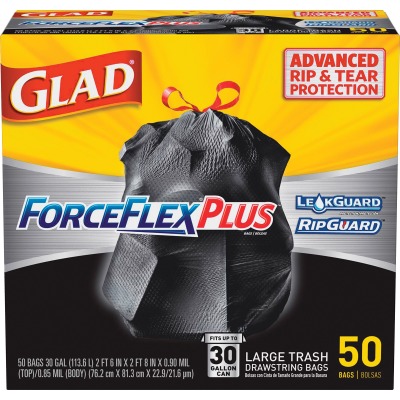 Picture of Clorox CLO78997CT 30 gal Glad ForceFlexPlus Drawstring Trash Bags&#44; Black