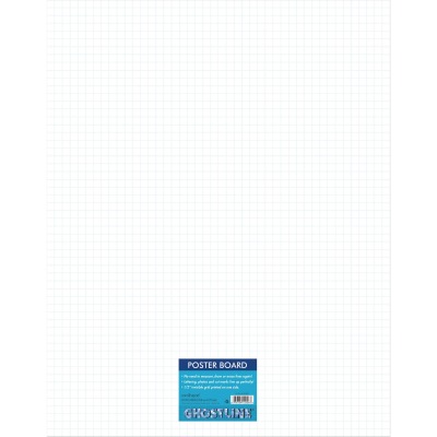 22 x 28 in. Ghostline Grid Poster Board, White