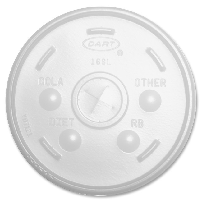 Picture of Dart Container DCC16SL Translucent Slotted Foam Cup Lids - Translucent - 100 Lids