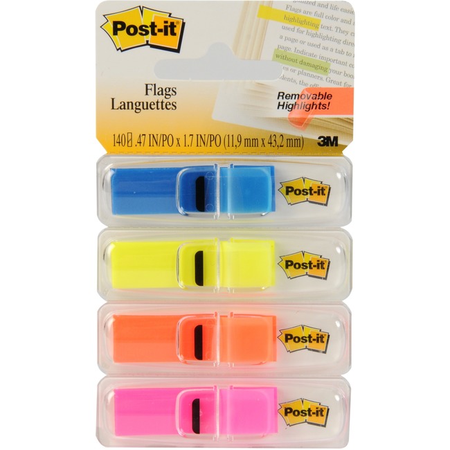 Picture of 3M MMM6834AB6PK Sticky note Assorted Color Small Flags Value Pack