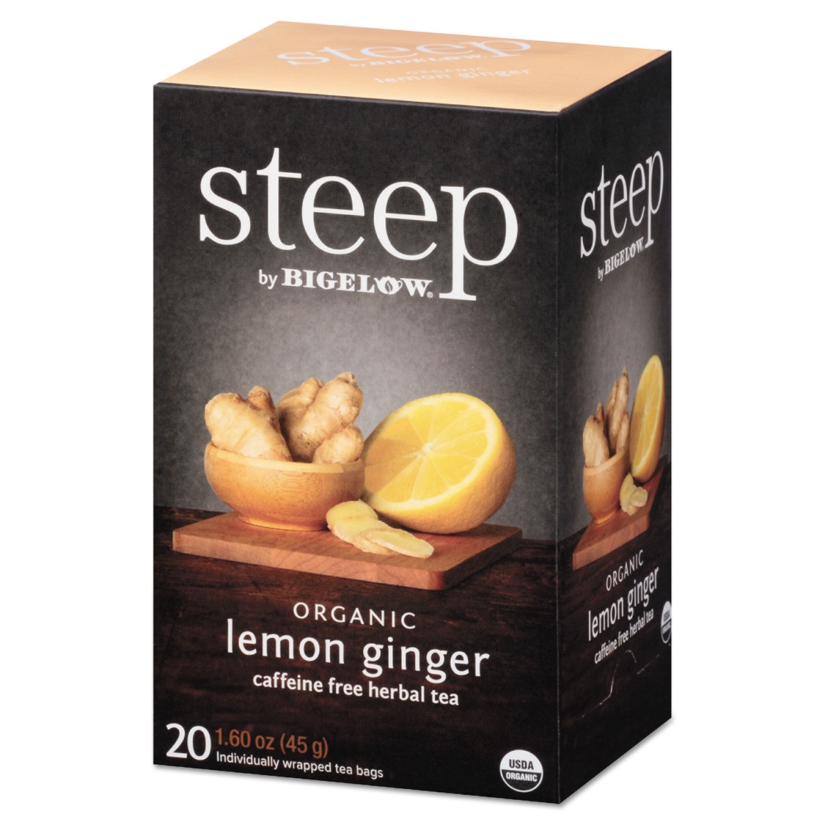 Picture of Bigelow BTC17704 1.6 oz Brown Steep Lemon Ginger Herbal Tea