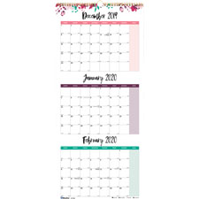 3-Month Quick View Wall Calendar - Floral