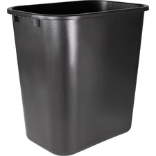 28 qt. Rectangular Wastebasket - Black