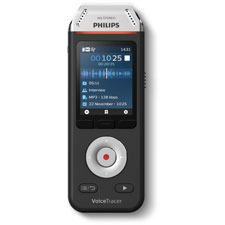 Picture of Philips PSPDVT2110 Speech VoiceTracer Audio Recorder Interview & Notes&#44; Black with Aluminum