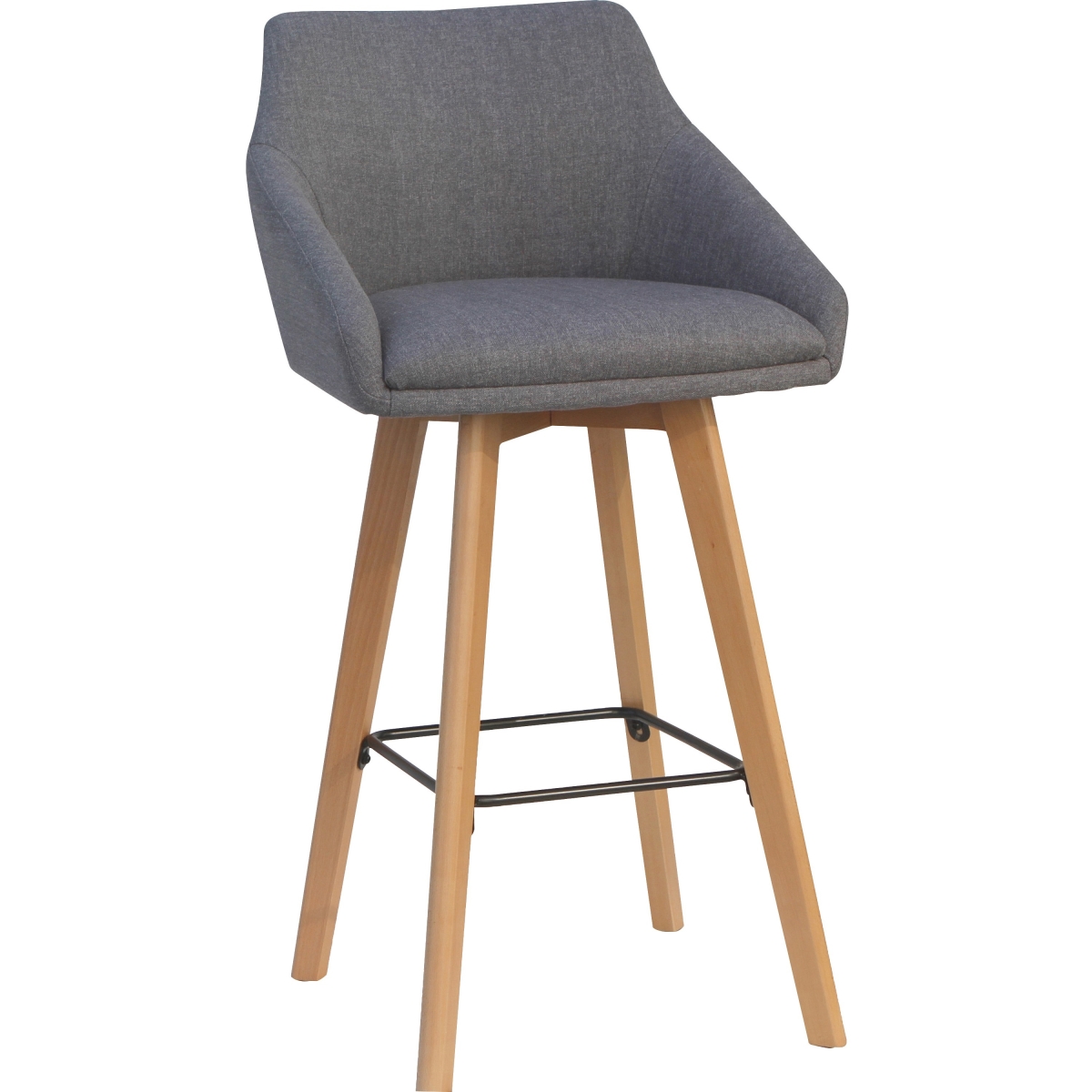 22 x 22.3 x 42.5 in. Gray Flannel Mid-Century Modern Guest Stool, Gray