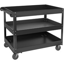 Picture of Lorell LLR00027 30 x 16 in. 3 Shelf Utility Cart&#44; Black