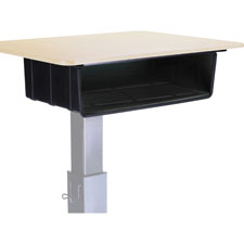 Picture of Lorell LLR00077 Sit to Stand School Desk Large Book Box, Black