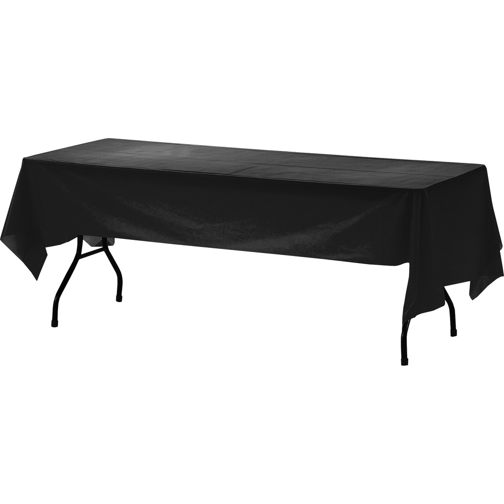 54 x 108 in. Plastic Table Covers, Black