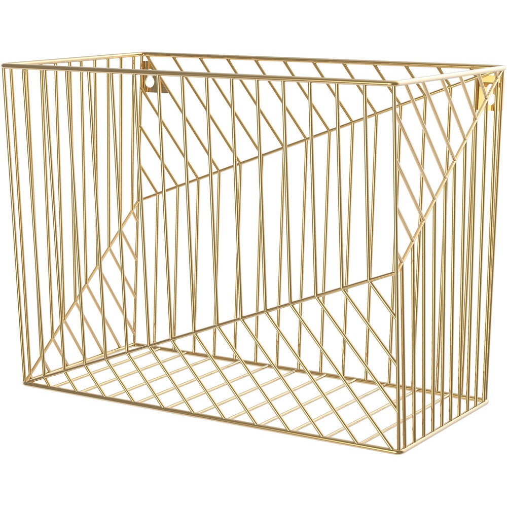 Gold Hanging File Basket - Gold