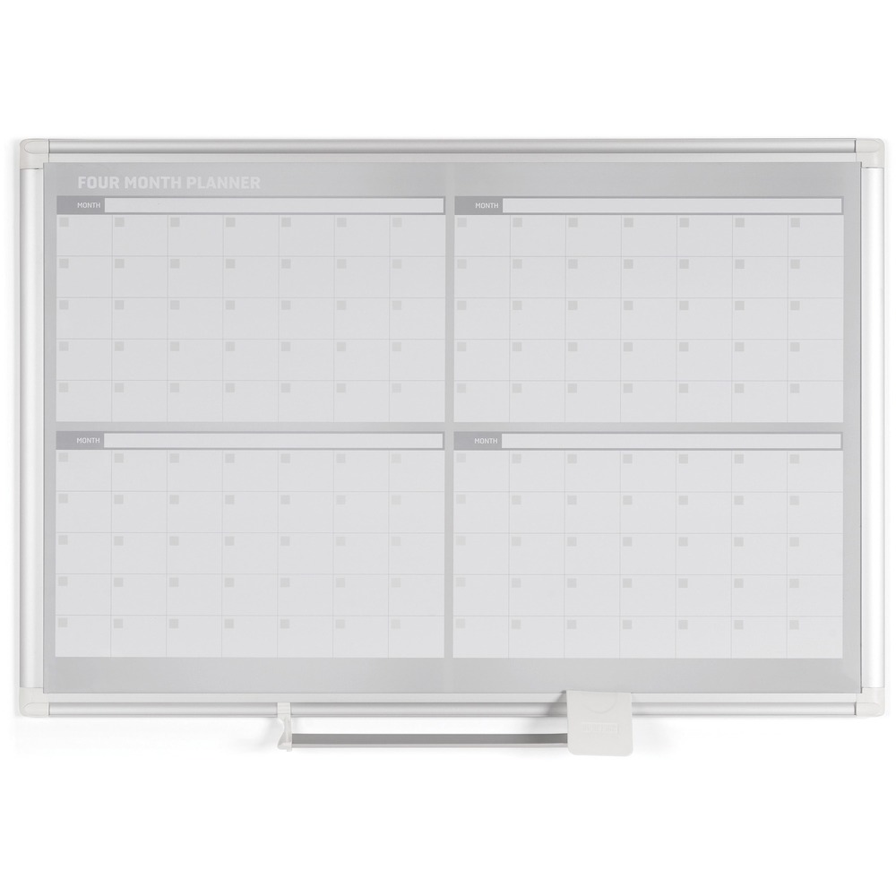 MasterVision Magnetic Gold Ultra 4 Month Planner - Silver & White