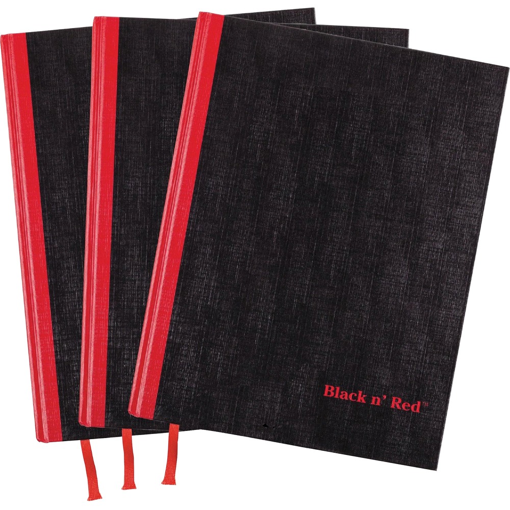 JDK400123487 Black & Red Casebound Hardcover Notebook - Pack of 3