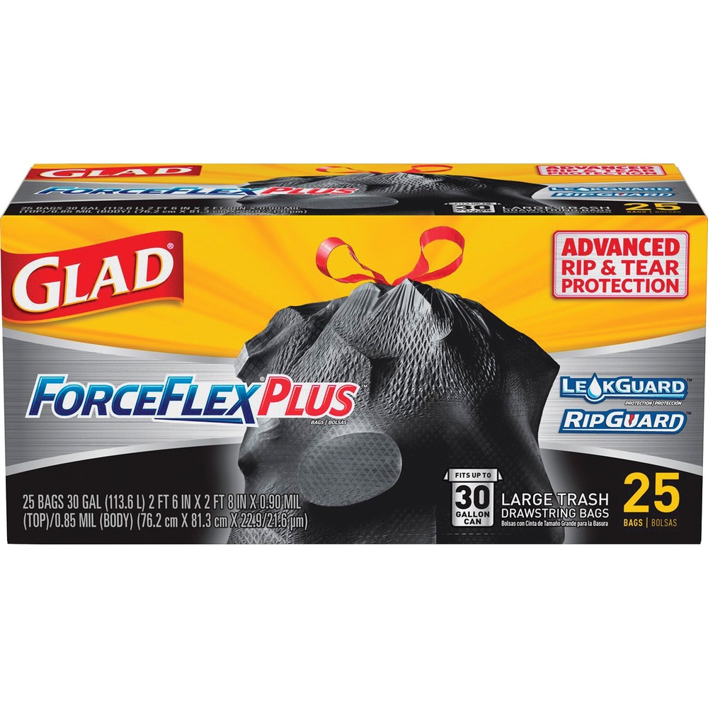 Picture of Clorox CLO70359CT 30 gal Glad ForceFlexPlus Drawstring Large Trash Bags