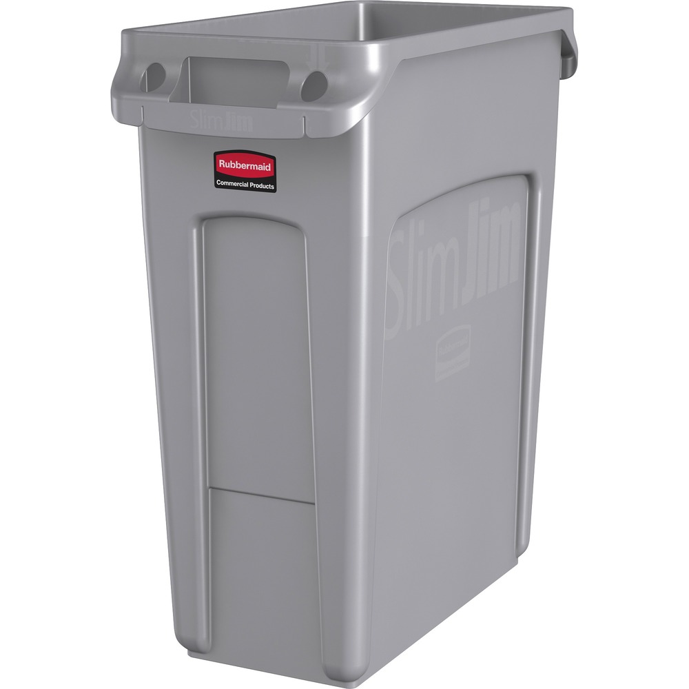 Rubbermaid Commercial Products RCP1971258CT Slim Jim Vented Container - Gray -  RUBBERMAID COMMERCIAL PROD.
