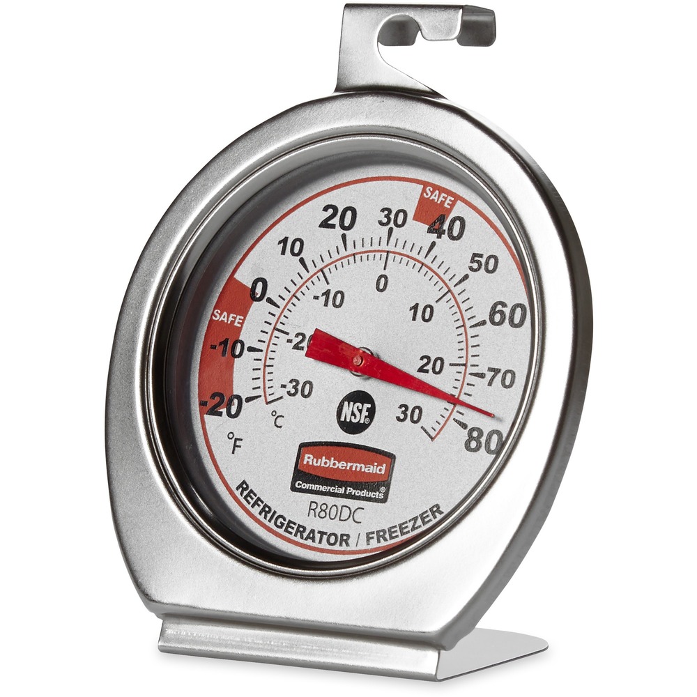 Rubbermaid Commercial Products RCPPELR80DCCT Analog Thermometer - Chrome