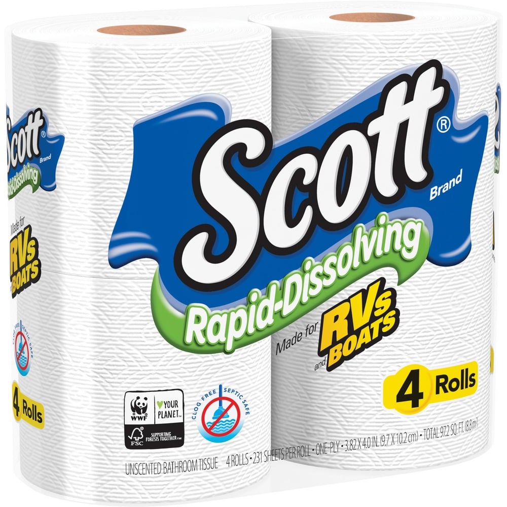 KCC47617 Scott Rapid-Dissolving Toilet Paper - White