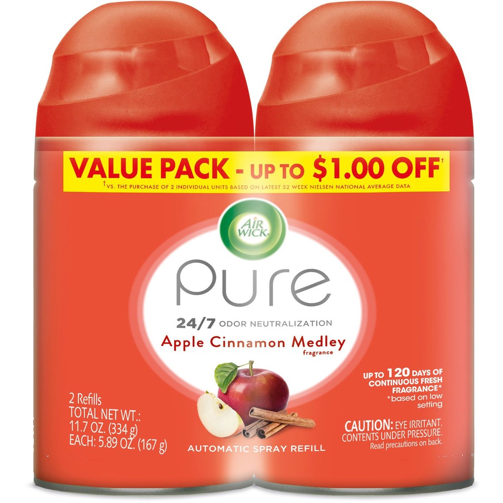 617 oz Air Wick Freshmatic Refill Apple  Cinnamon Spray  Pack of 2