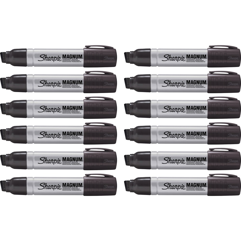 Picture of Newell Rubbermaid SAN44001BX Sanford Sharpie Magnum Permanent Markers - Chisel Marker Point Style - Black
