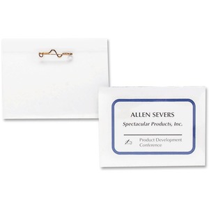 BSN19700BADGEBD Pin-Style Holder Name Badge Kits - Clear