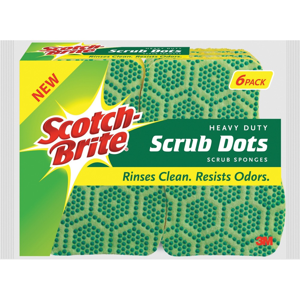 Picture of 3M MMM303064CT Scotch-Brite Scrub Dots Heavy-duty Scrub Sponge - Green