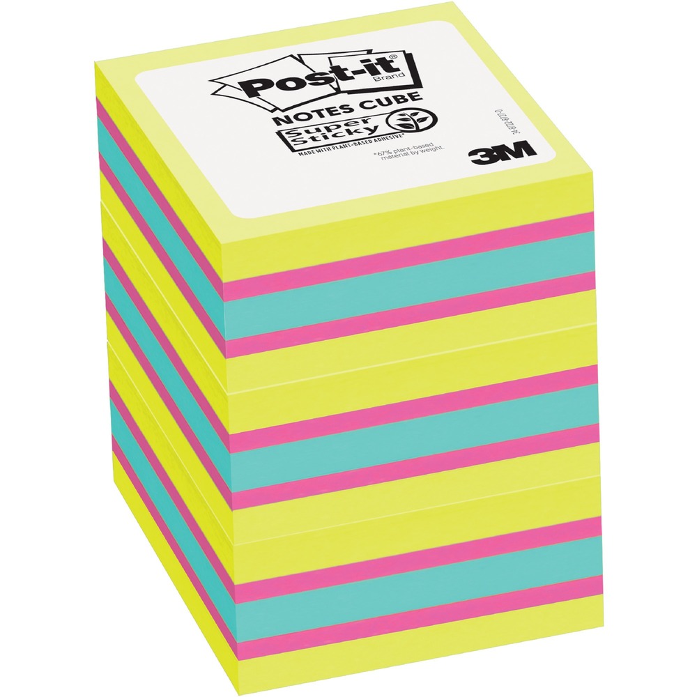 Picture of 3M MMM2027SSGFA3PK Post-it Super Sticky Notes Cubes - Multi Color - Pack of 3