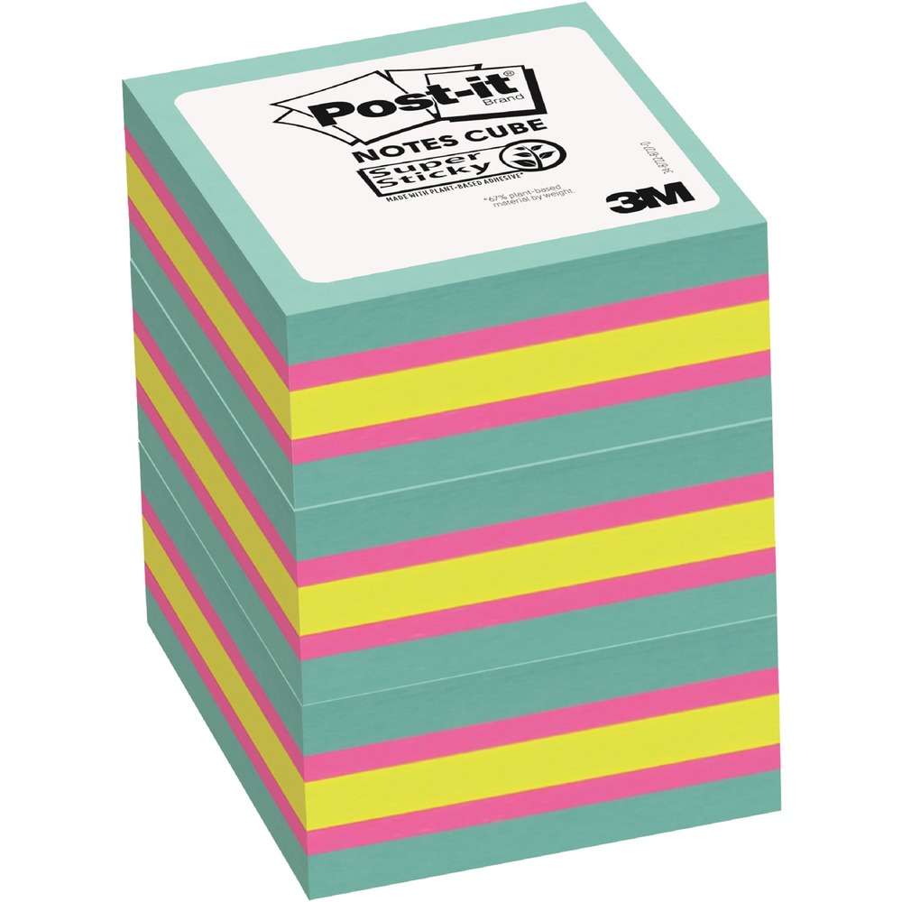 Picture of 3M MMM2027SSAFG3PK Post-it Super Sticky Notes Cubes - Multi Color - Pack of 3