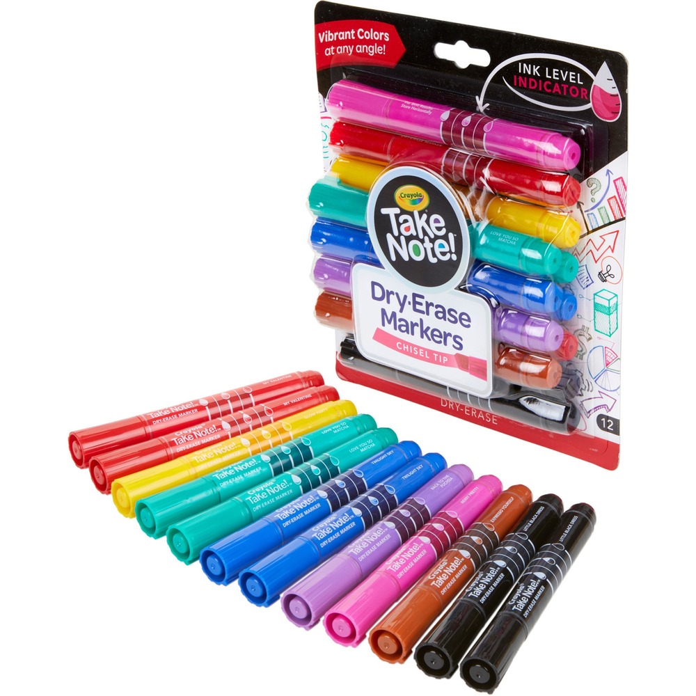Picture of Crayola CYO586545 Take Note Dry Erase Markers - Assorted Color - Pack of 12