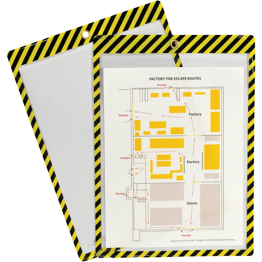 Safety Striped Shop Ticket Holders - Yellow & Black