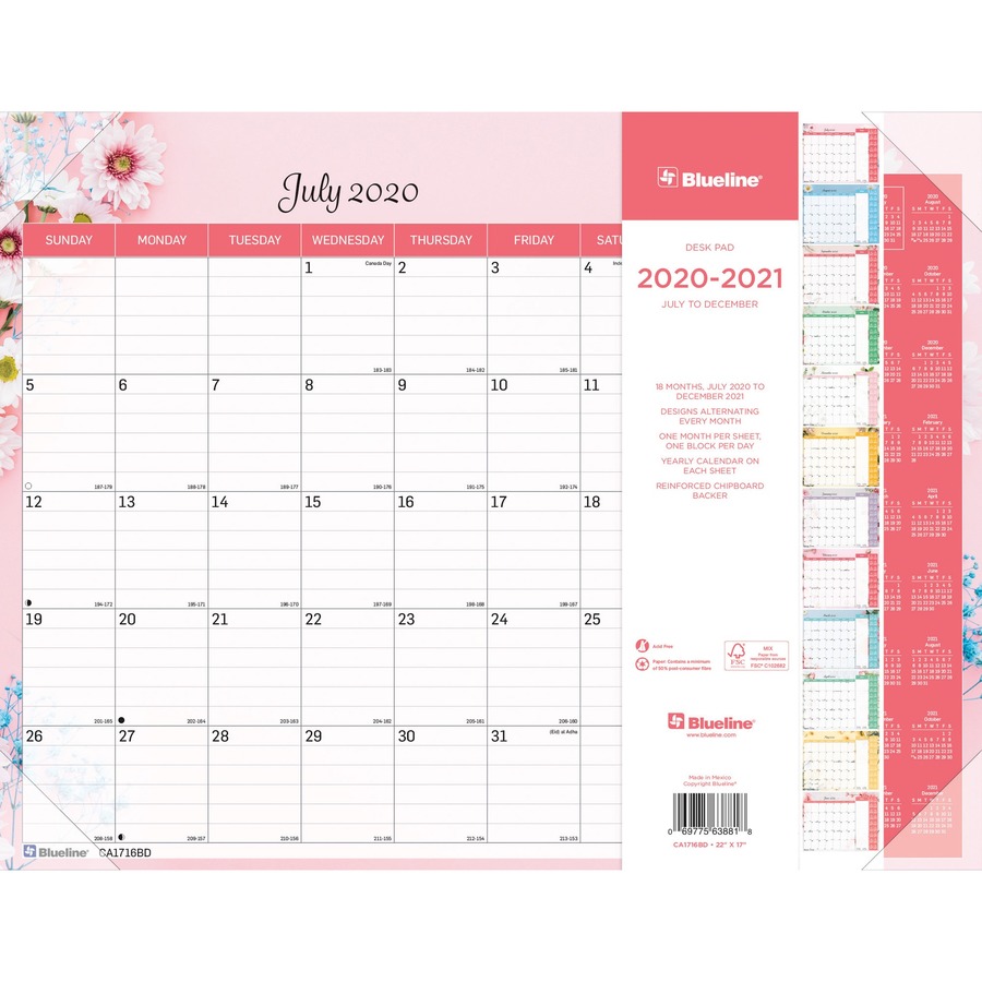 17 in. Spring Design Monthly Desk Pad, Floral