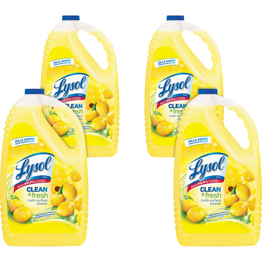 Picture of Lysol RAC77617CT 144 oz Clean & Fresh Lemon Cleaner&#44; Yellow - Case of 4