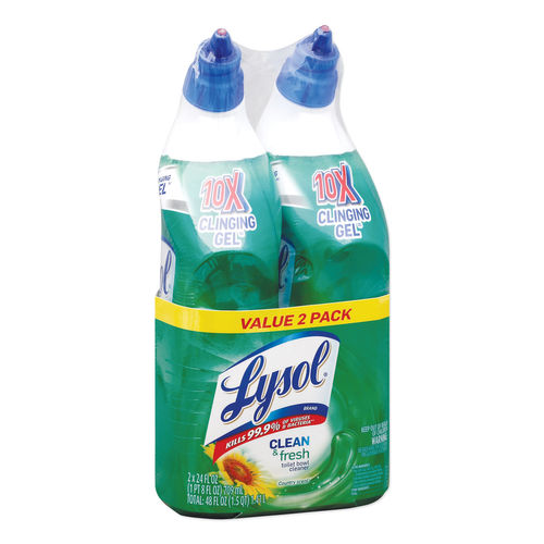 Picture of Lysol RAC98015 24 oz Clean & Fresh Toilet Bowl Cleaner Cling Gel Country Scent - Pack of 2 - Case of 4