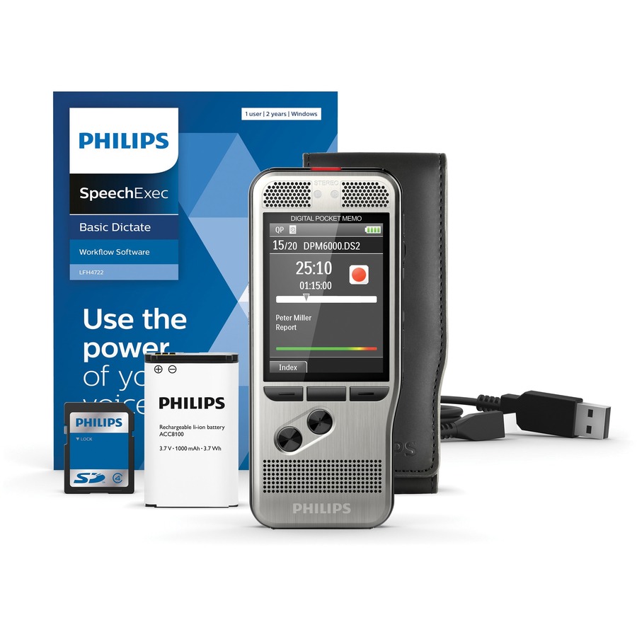 Picture of Philips PSPDPM600002 2.4 in. Pocket Memo Digital Voice Recorder