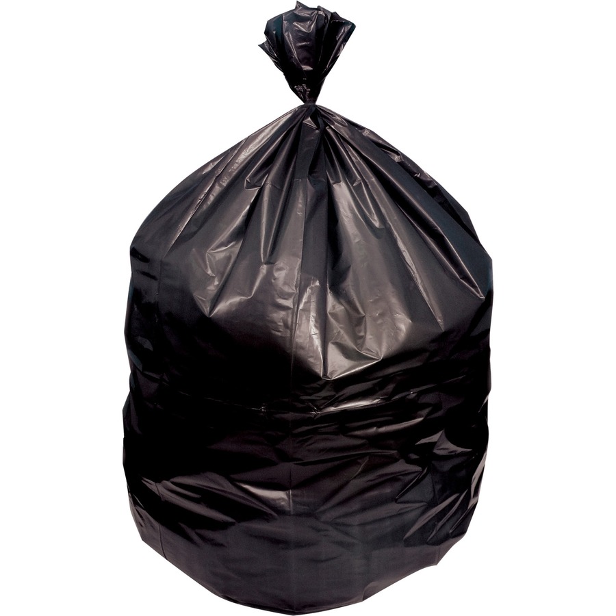 Heavy Duty Trash Can Liners - 45 gal Capacity - 40" x 46" - 2 mil (51 Micron) Thickness - Low Density - Black - Resin